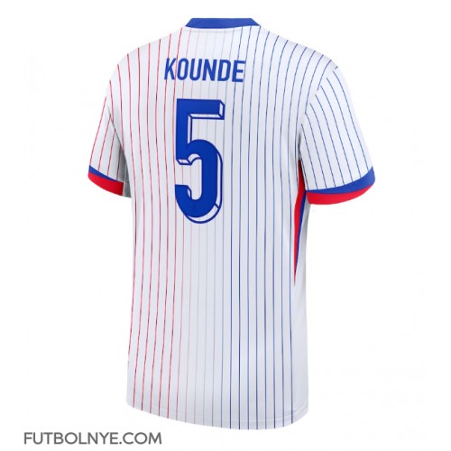 Camiseta Francia Jules Kounde #5 Visitante Equipación Eurocopa 2024 manga corta